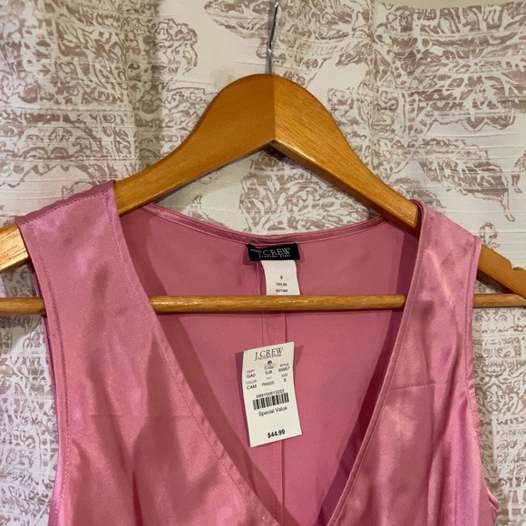 NWT Vintage Y2K J. Crew 100% Silk Cami Women’s size Small in Pink 2004 NEW OLD - Picture 2 of 8